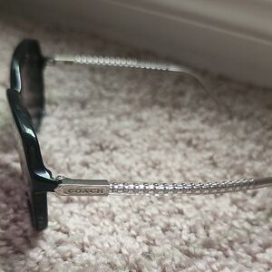 Coach Black and Silver Braided Temple Sunglasses